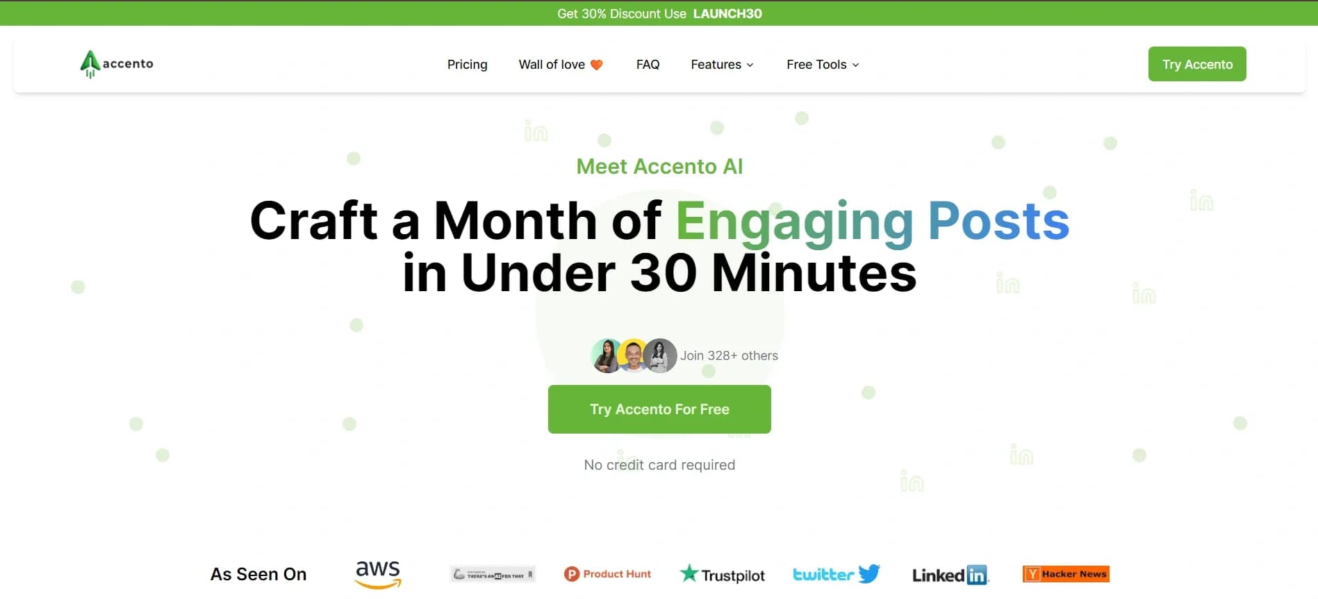Accento AI homepage screenshot — Build Your Personal Brand on LinkedIn On Autopilot