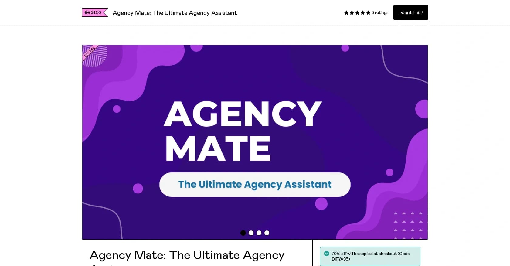 AgencyMate homepage screenshot — AI-powered assistant: Your entire agency team in one tool.