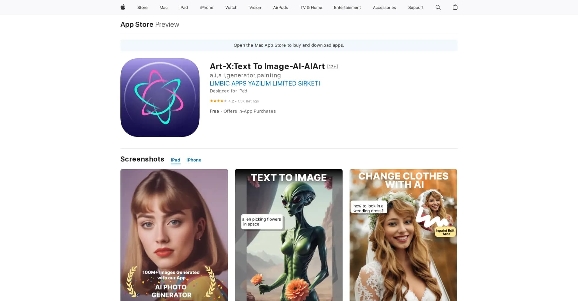 Ai Art Generator App homepage screenshot — Create stunning art with AI.