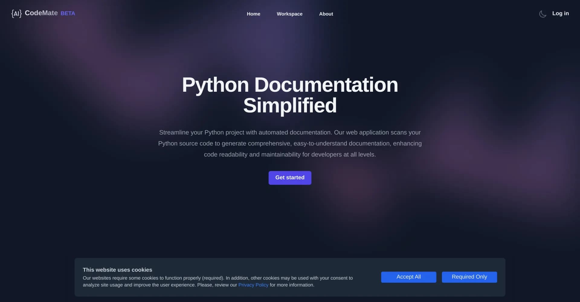 AI CodeMate homepage screenshot — AI-powered coding assistant for developers.