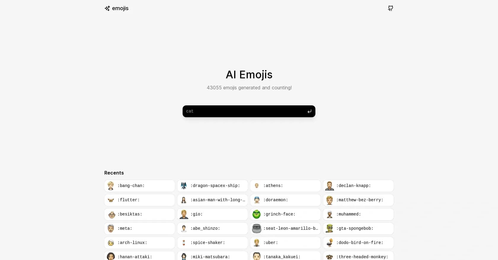AI Emojis homepage screenshot — Turn ideas into emojis instantly