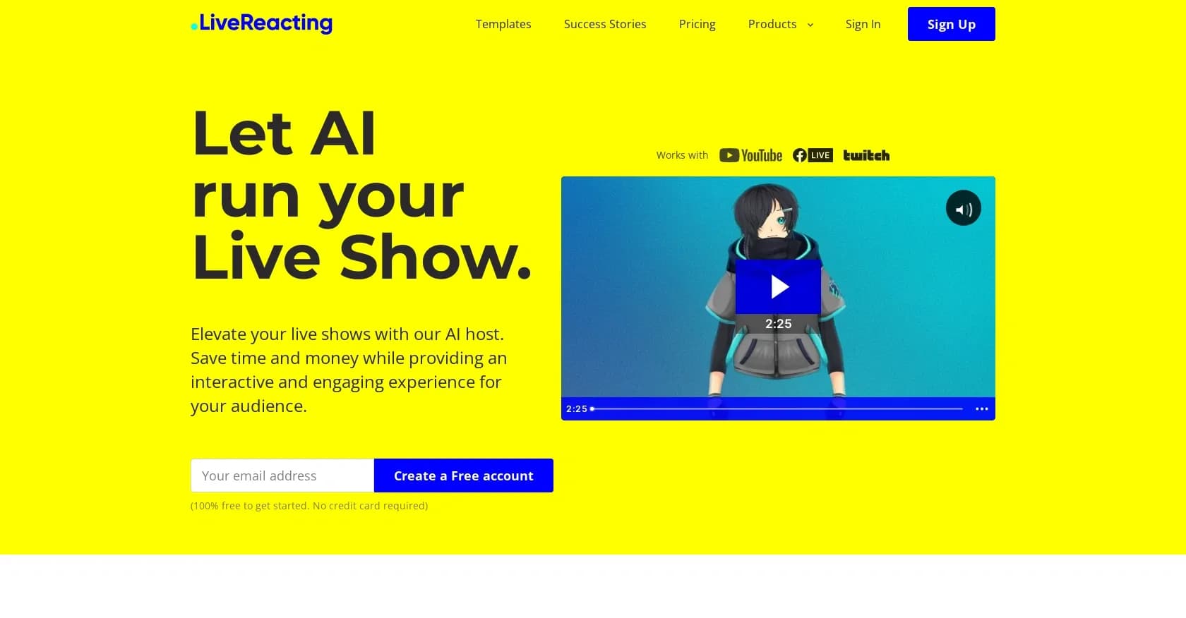 AI Host homepage screenshot — AI-powered hosts for engaging live shows