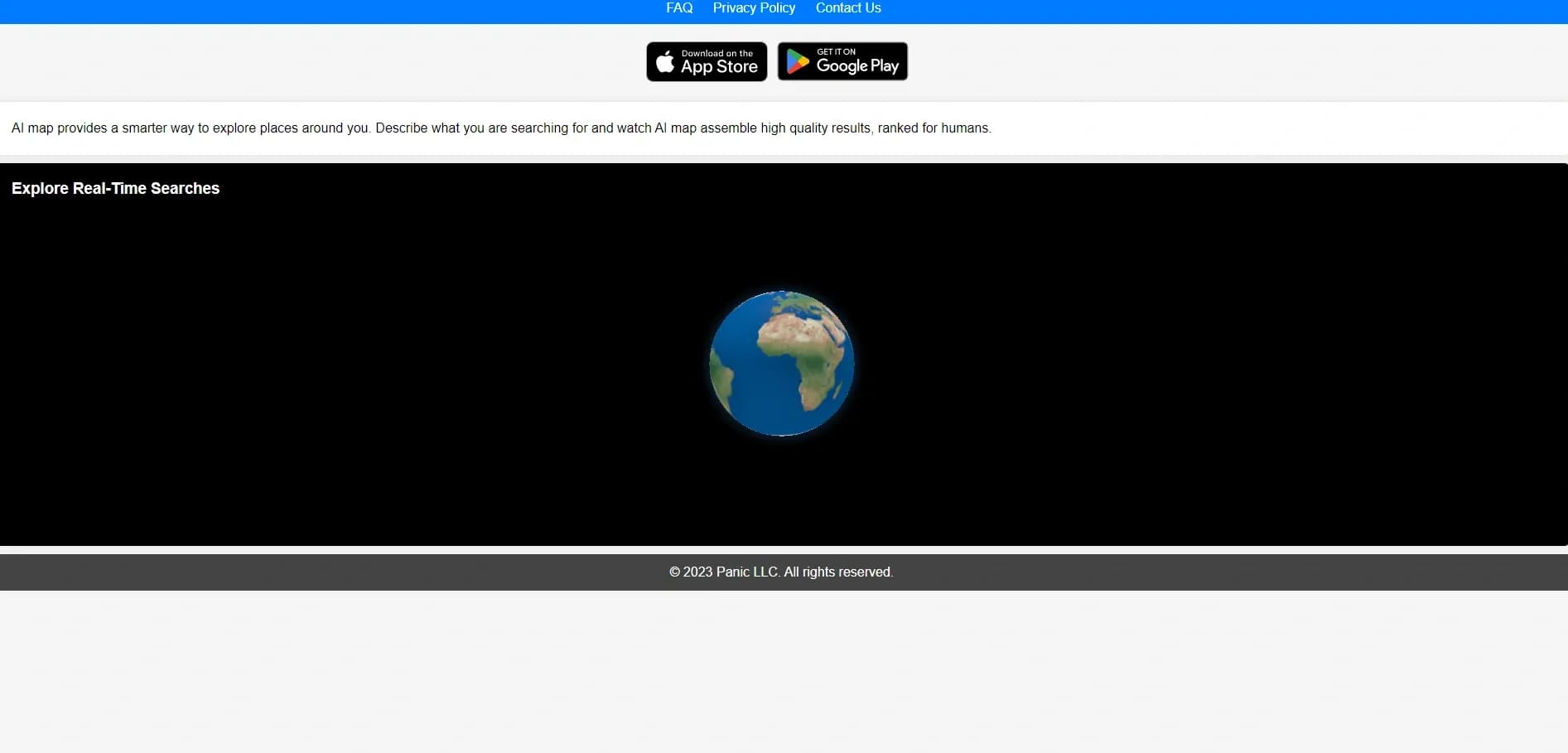 AI map homepage screenshot — A smarter way to explore places around you.