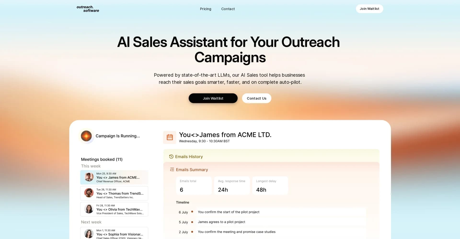 AI Sales Assistant homepage screenshot — AI-powered sales assistant for smarter, automated outreach.