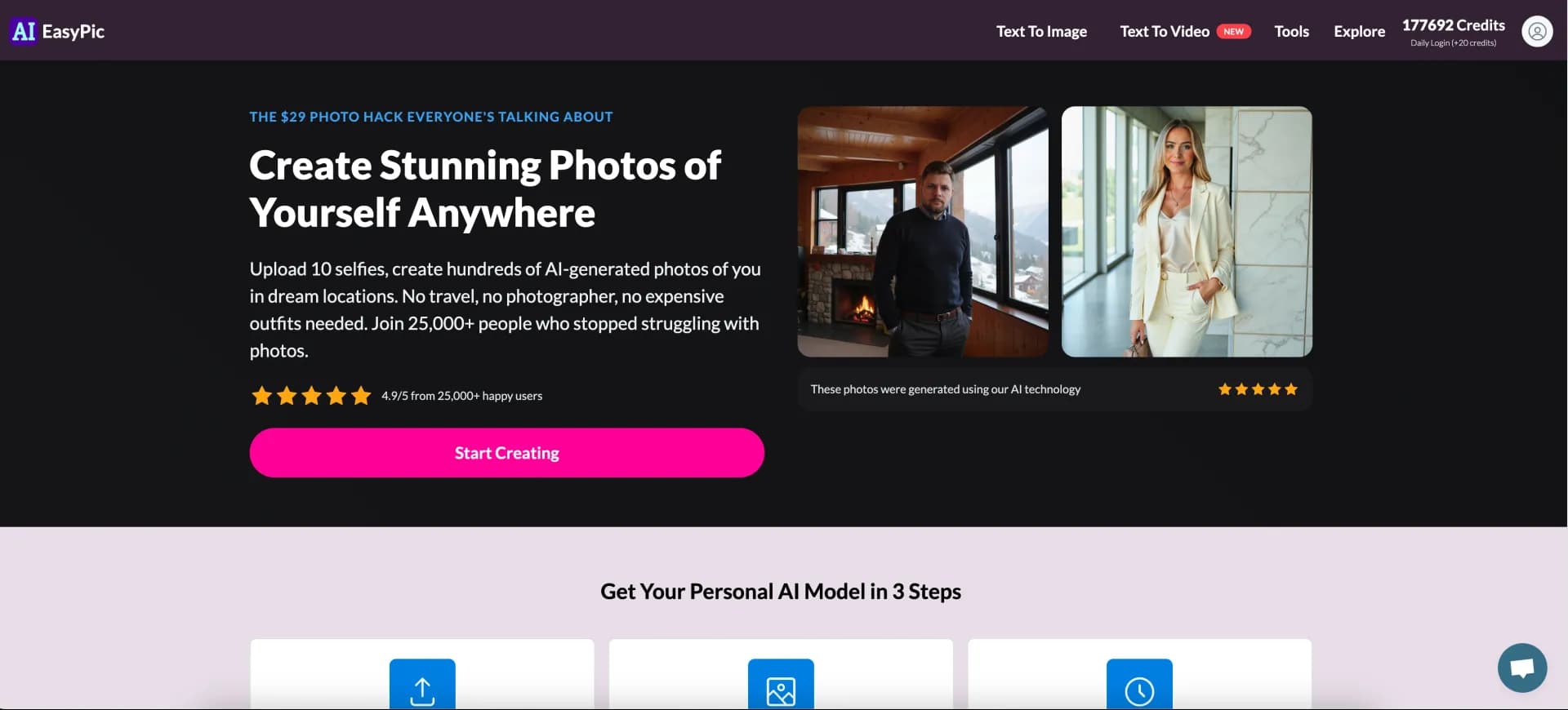 AIEasyPicv1.1 homepage screenshot — Create AI-generated images with ease.