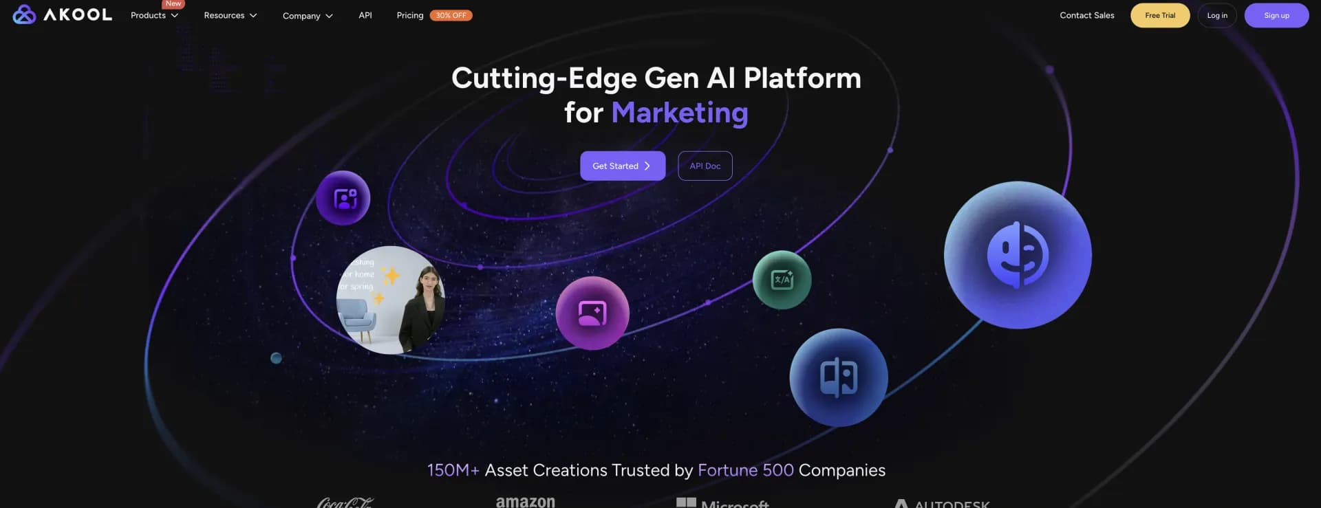 Akool homepage screenshot — Create high-quality content for e-commerce products.