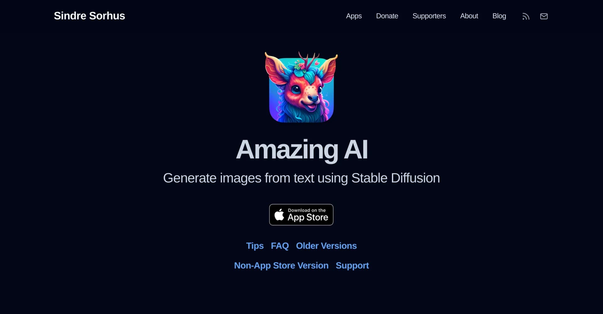 Amazing AI homepage screenshot — Generate images from text using AI