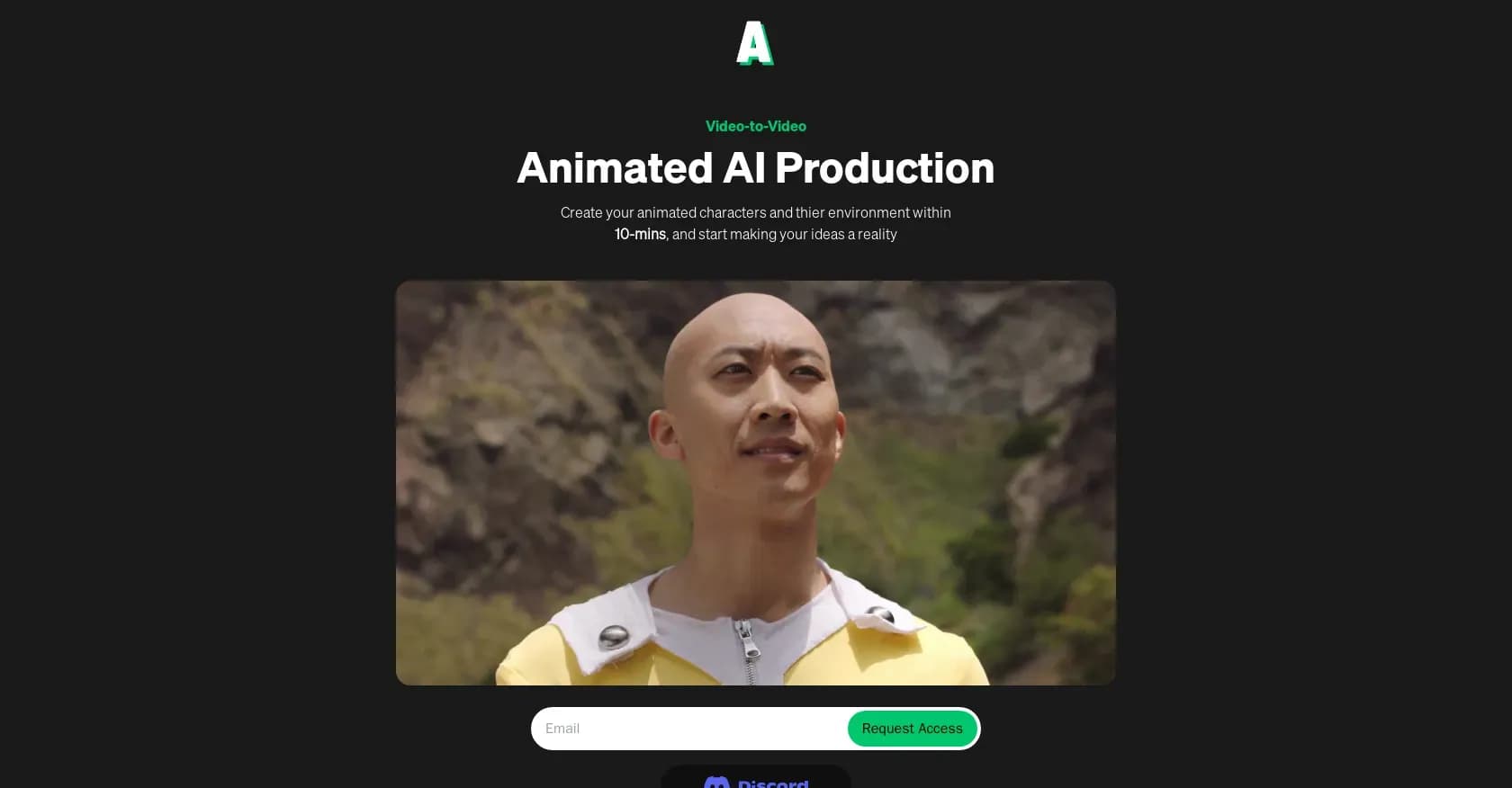 Animatable homepage screenshot — Create animated characters and environments in minutes