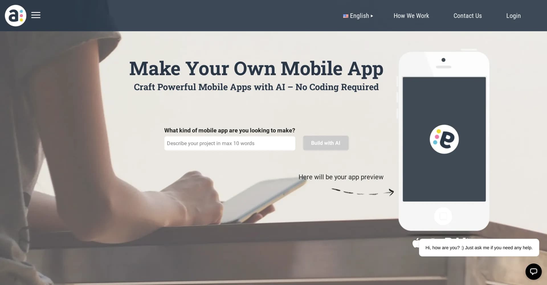 AppsMakerStore homepage screenshot — Creating and sharing your own mobile application has never b