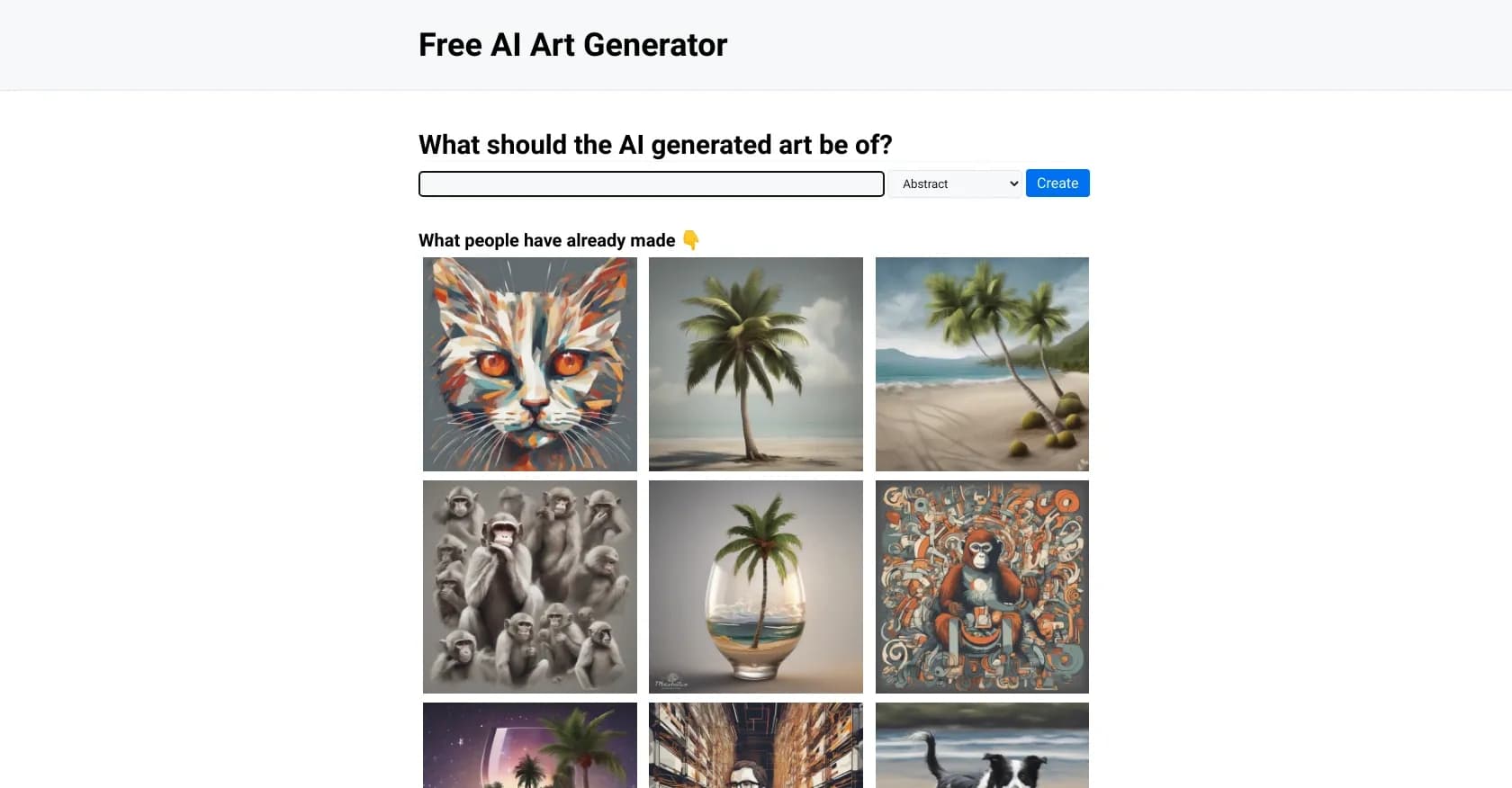 Art AI PhotoShoot homepage screenshot — Turn words into visual art with AI.
