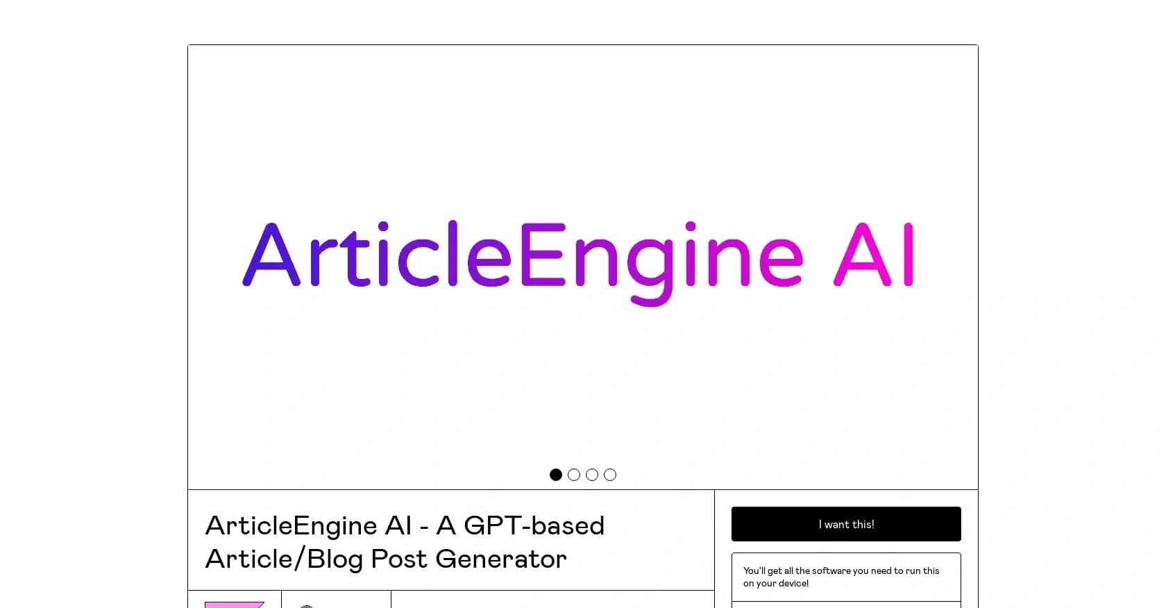 ArticleEngine homepage screenshot — Generate ready-to-publish articles in minutes.