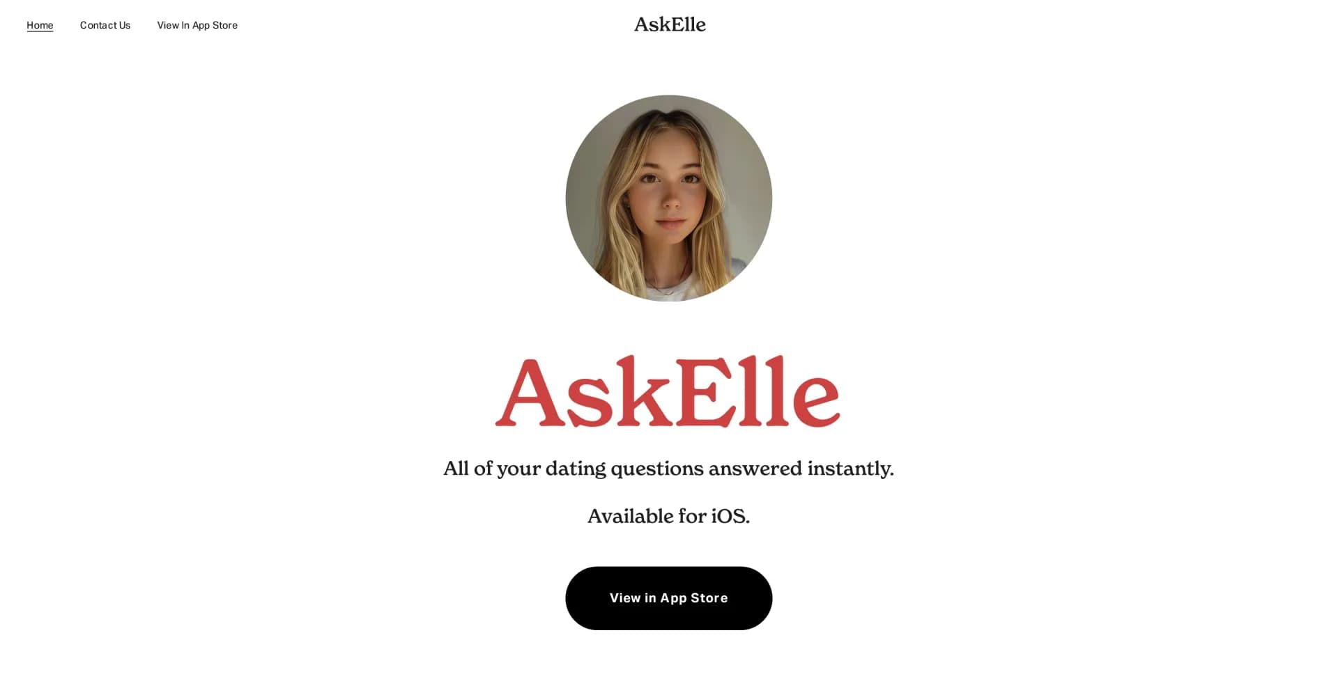 AskElle homepage screenshot — Your instant dating advisor.