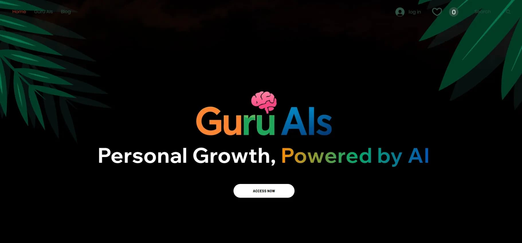 Guru AIs homepage screenshot — Personal Growth, Powered by AI