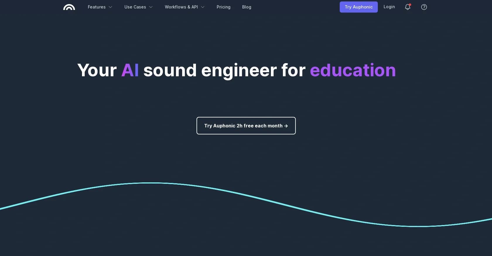 Auphonic homepage screenshot — Automatic audio post-production, simplified.