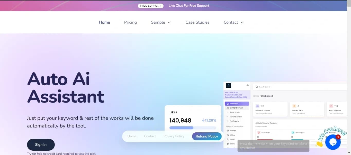 Auto AI Assistant (AAA) homepage screenshot — Autopilot your autoblogging with AI-powered SEO.