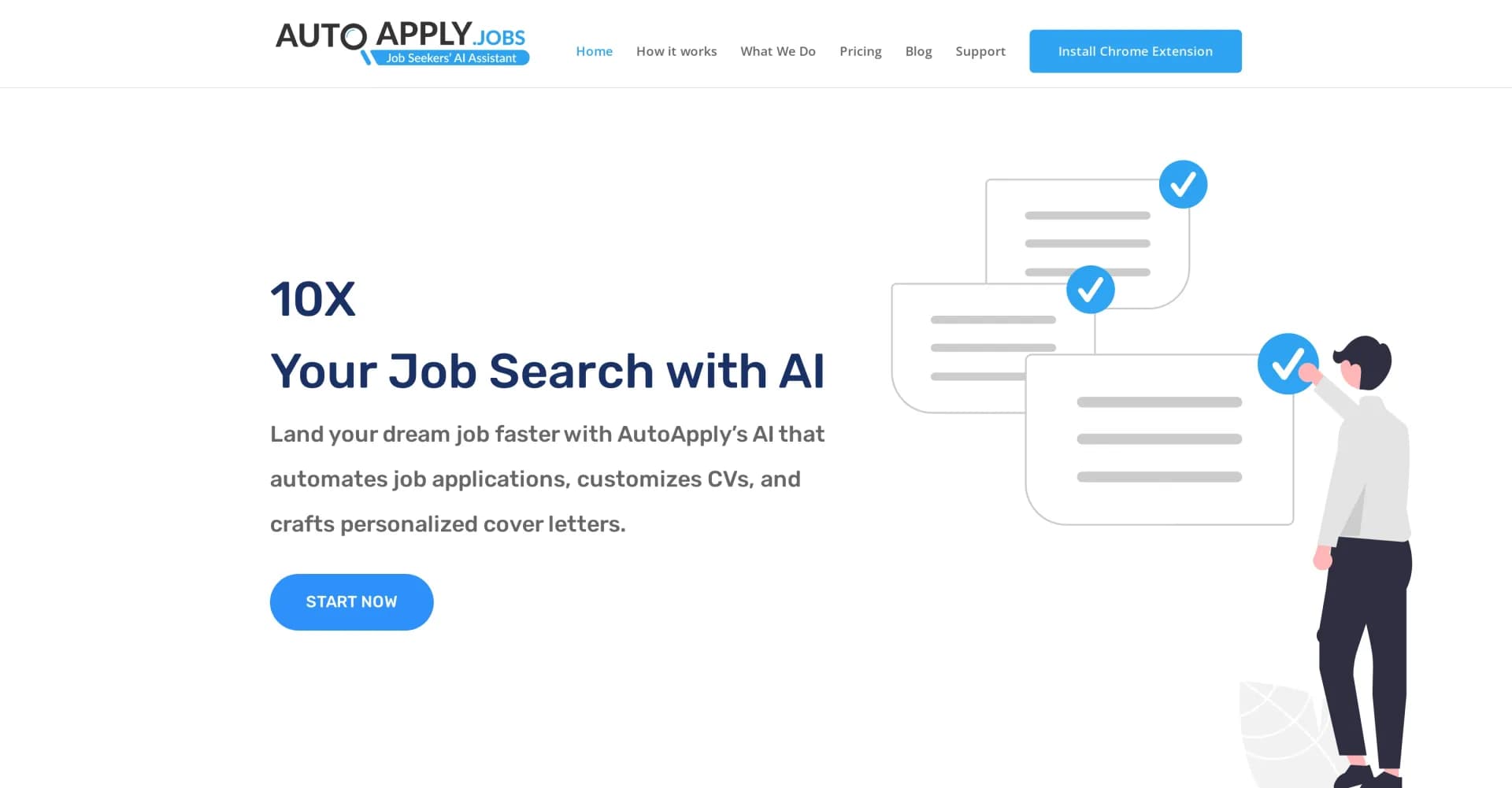 AutoApply homepage screenshot — Accelerate your job search with AI-powered automation