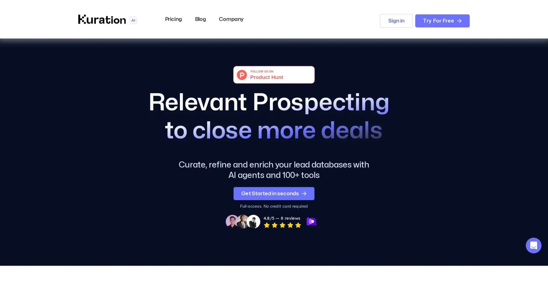 B2B Research AI Agent homepage screenshot — Automate B2B research with AI agents