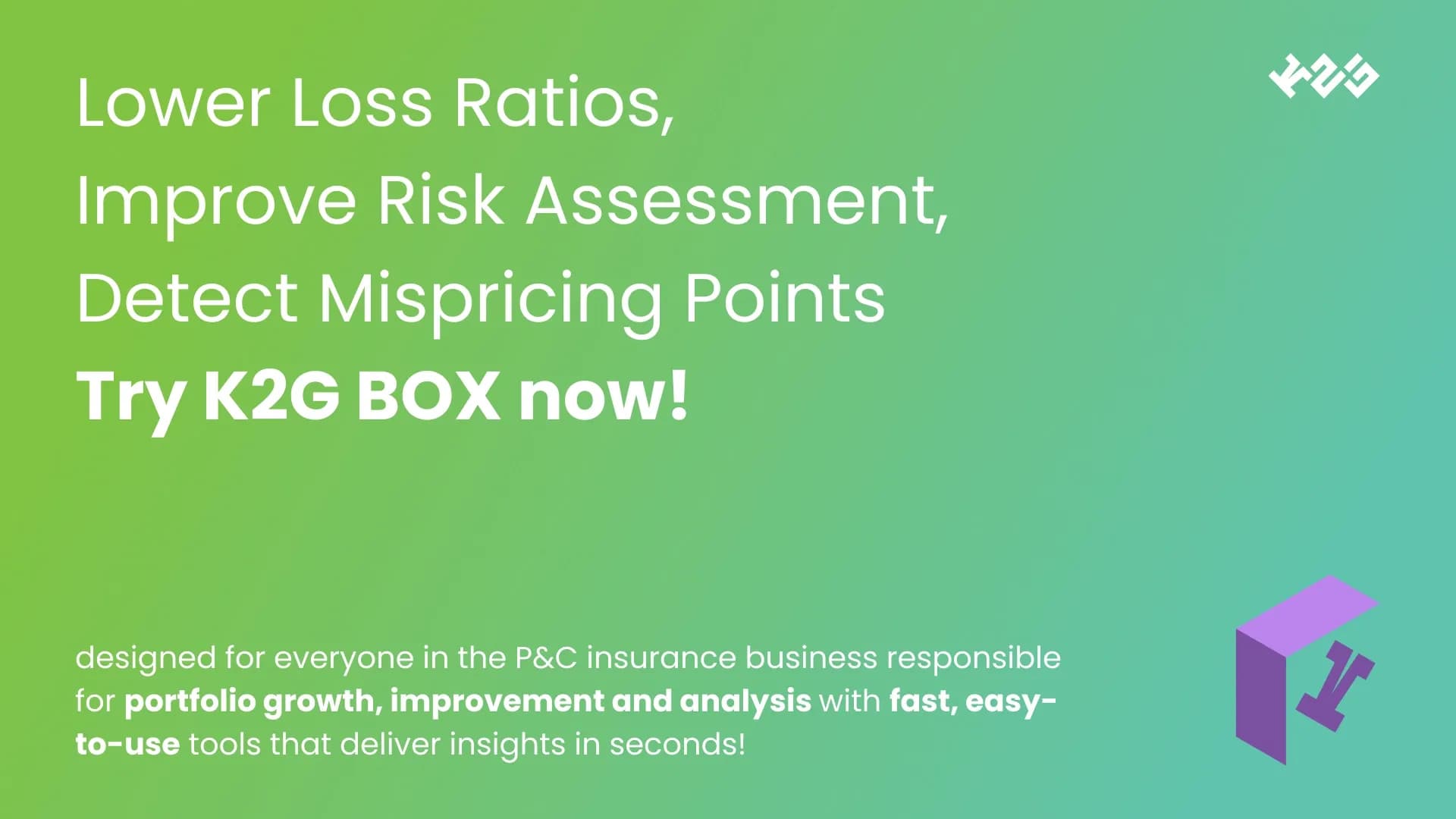 K2G BOX homepage screenshot — Actuarial, Actuary, Insurance, Insurtech, Underwriter, Under