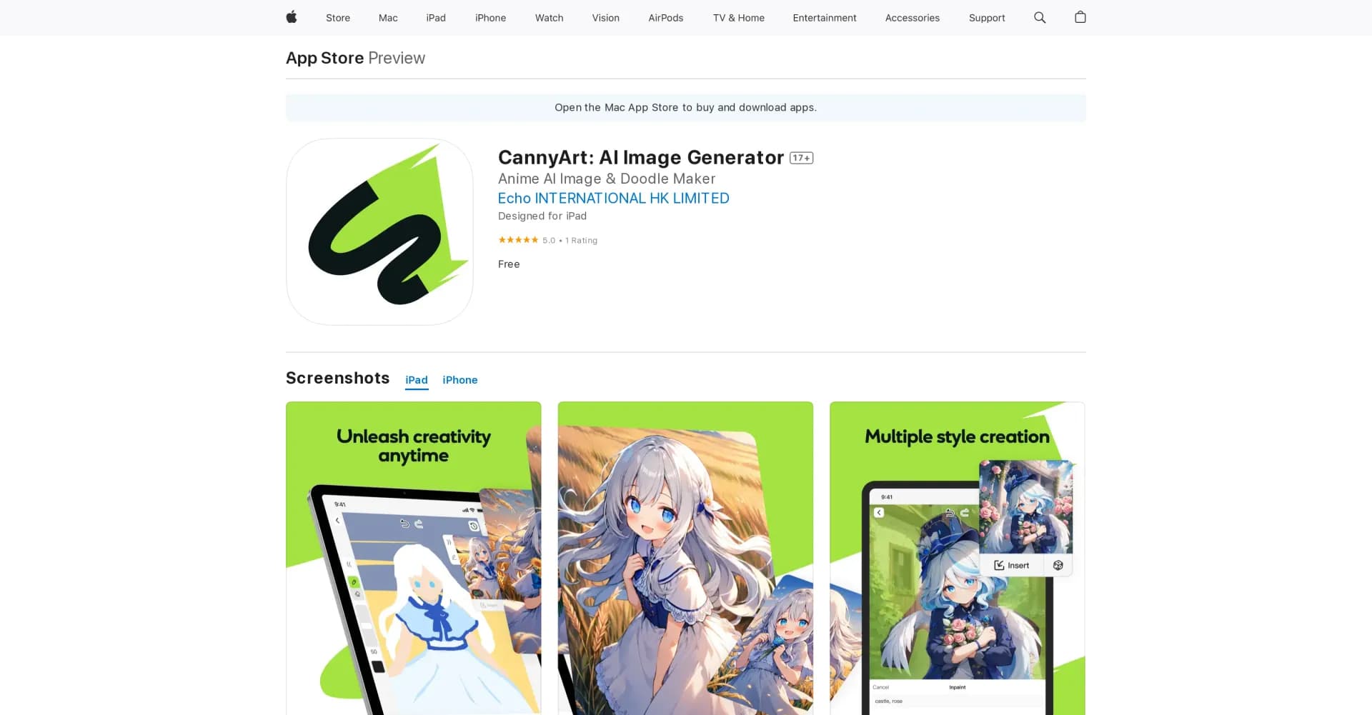 CannyArt homepage screenshot — Express creativity with AI-assisted anime art generation