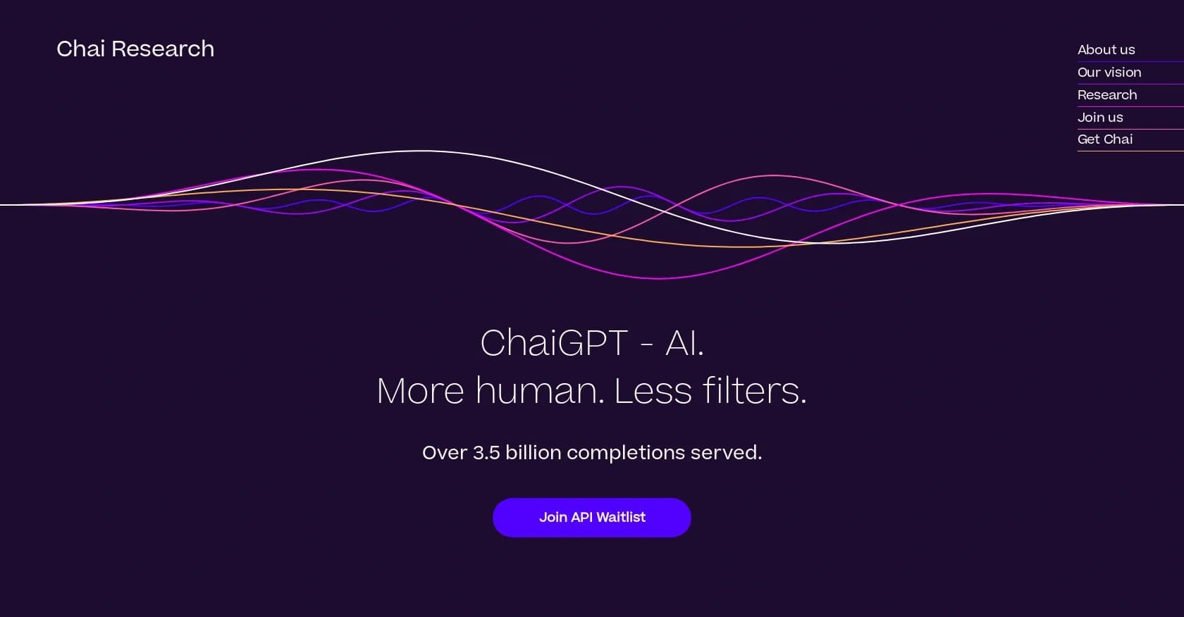 ChaiGPT homepage screenshot — Crowdsource AGI through conversational AI development