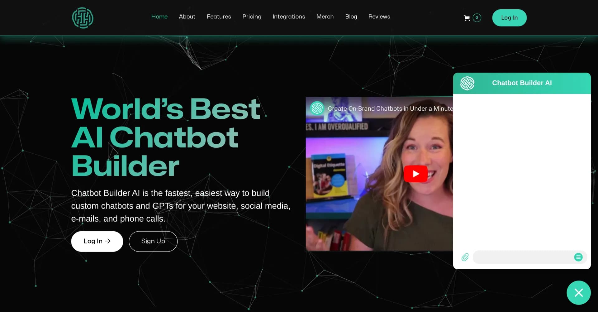 Chatgptbuilder homepage screenshot — Build AI chatbots in 60 seconds for multi-channel customer e