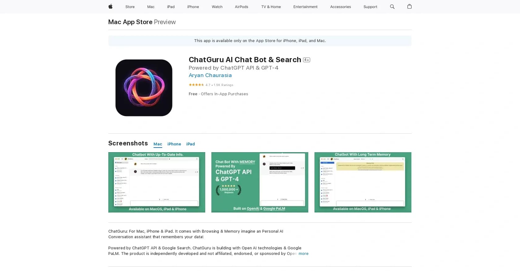 ChatGuru homepage screenshot — Interaction bot for chat and info retrieval.