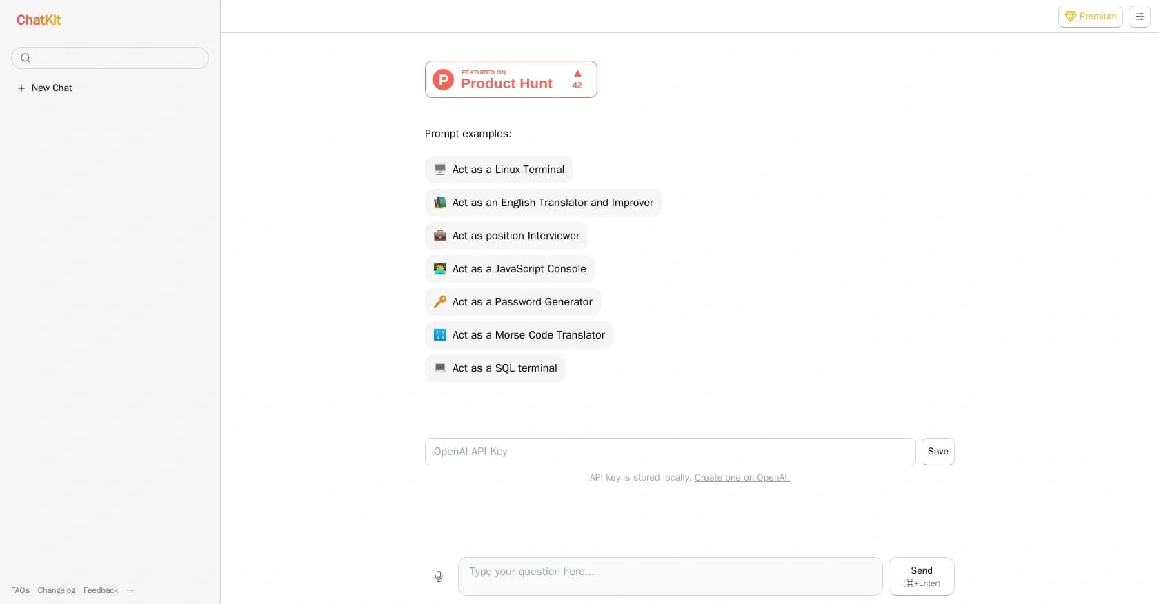 ChatKit homepage screenshot — Supercharge ChatGPT with refined UI and extra features