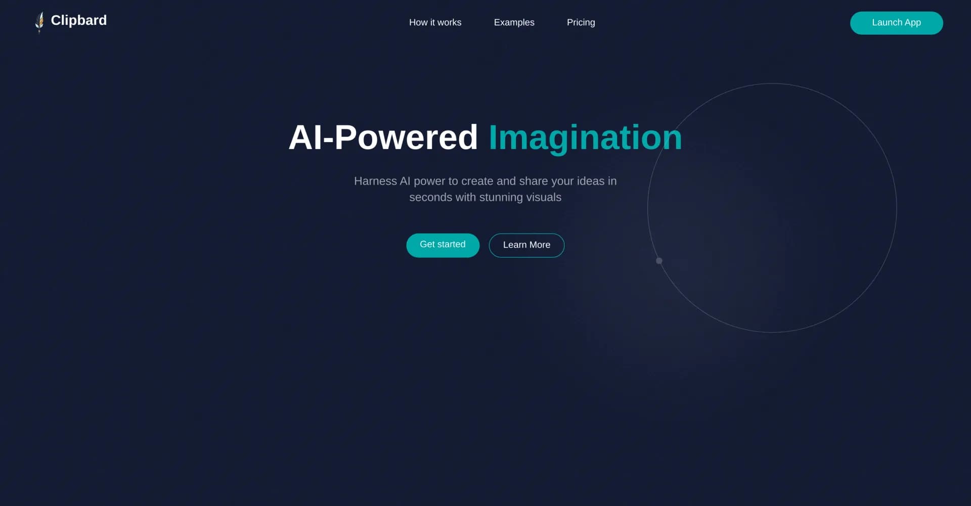 Clipbard homepage screenshot — Create stunning visual ideas with AI in seconds.