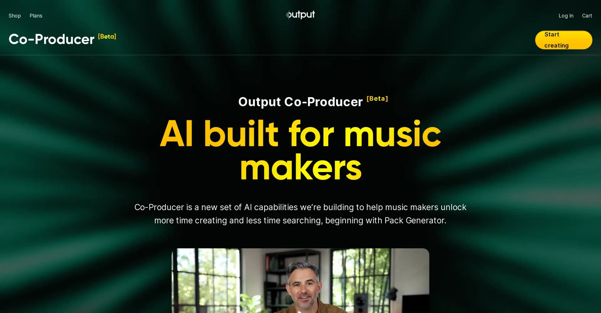 Co-Producer homepage screenshot — AI that unlocks more music creation time