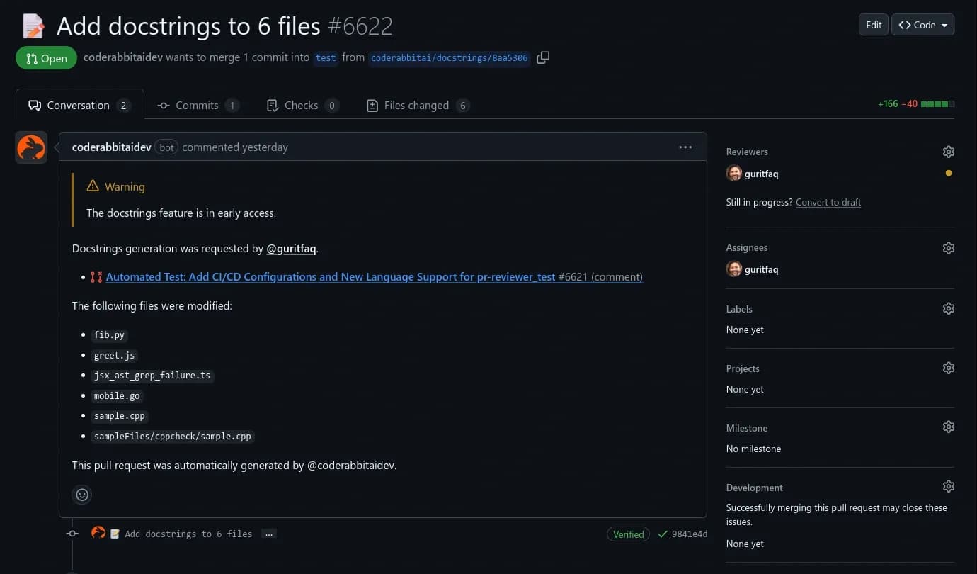 CodeRabbitv1.4 homepage screenshot — Enhanced code review for improved workflow and quality.