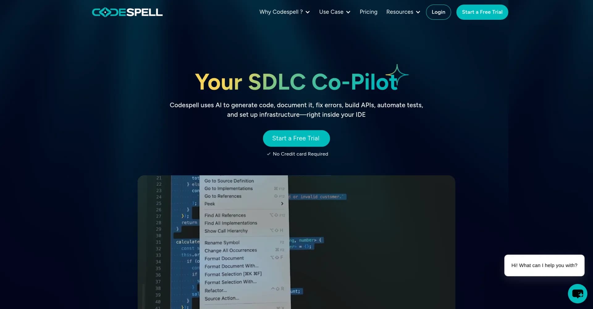 Codespell homepage screenshot — Accelerate your SDLC with AI-powered code completion.