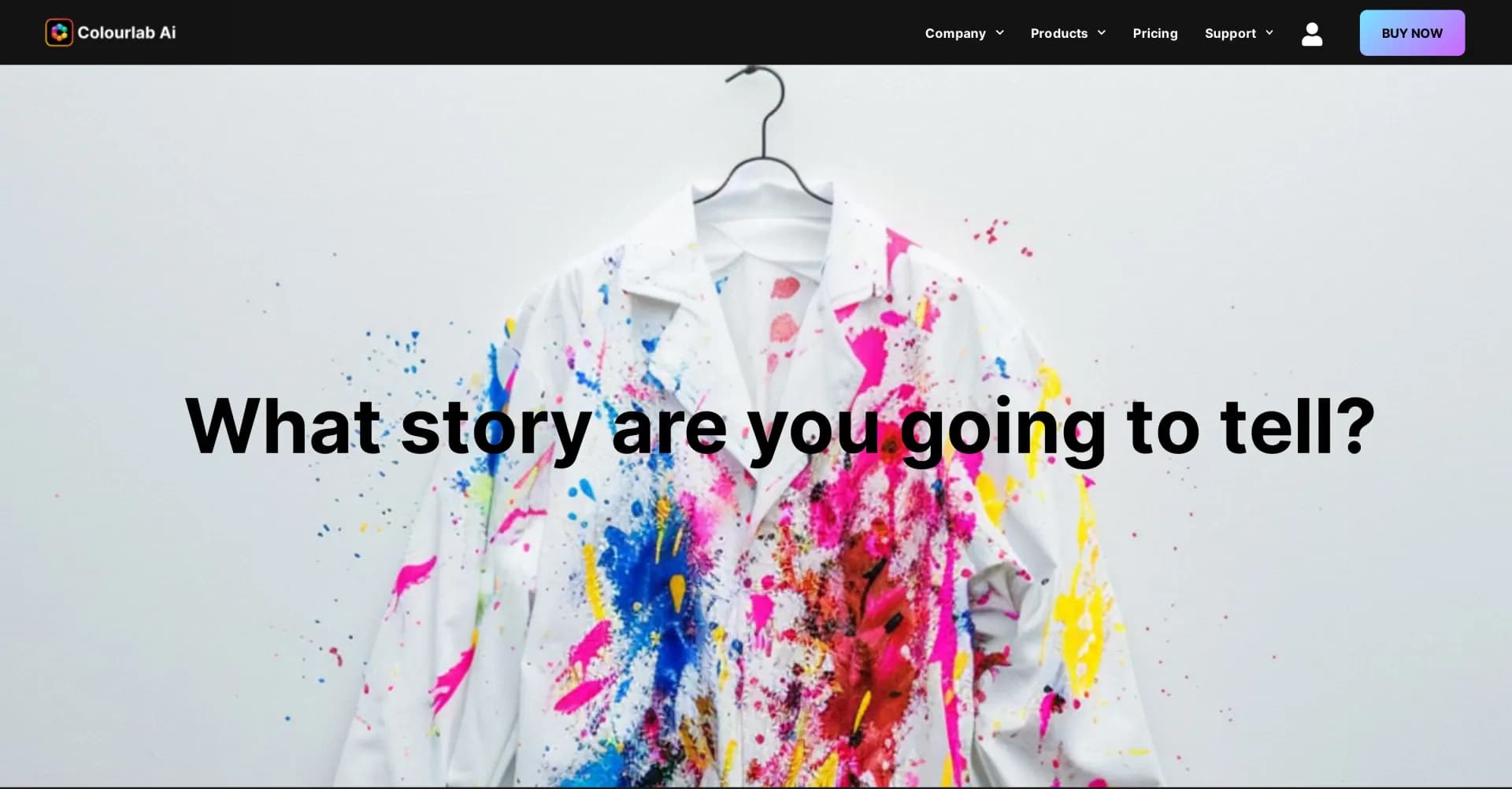 Colourlab homepage screenshot — Express yourself in the language of color with AI