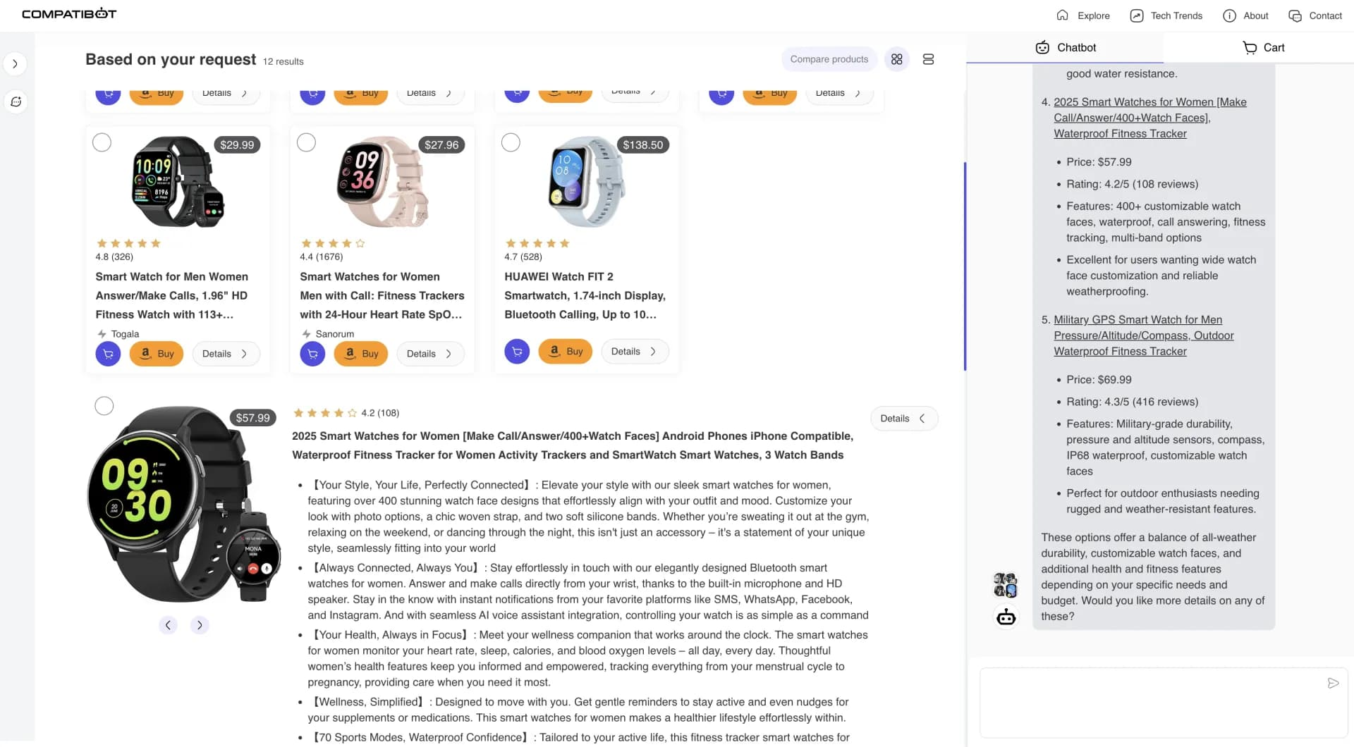 Compatibot homepage screenshot — AI-powered tech compatibility and recommendation platform.