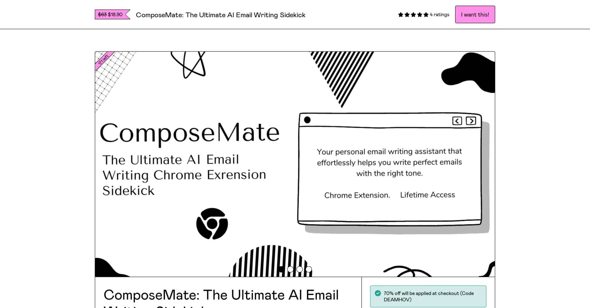 ComposeMate homepage screenshot — Craft perfect emails in seconds with AI-powered writing.