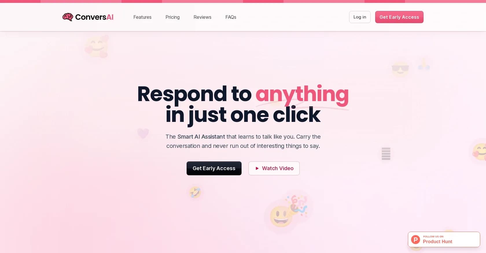 ConversAI homepage screenshot — AI chat assistant for effortless conversations.