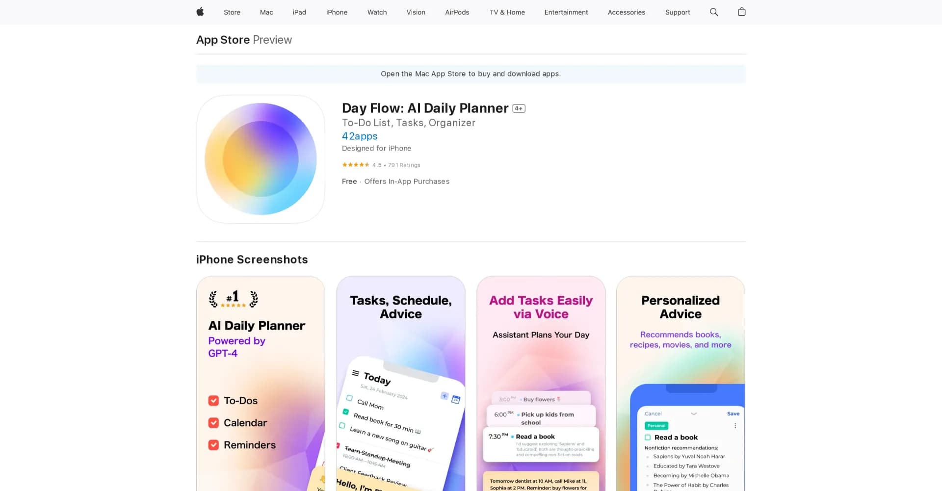Day Flow homepage screenshot — Imagine a day that flows smoothly with AI managing your task