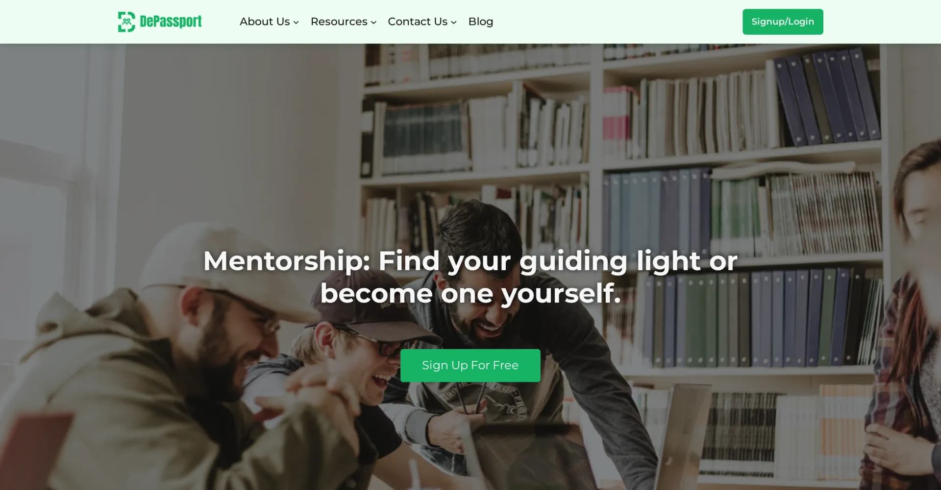 DePassport homepage screenshot — AI-powered friendship matching for like-minded connections.