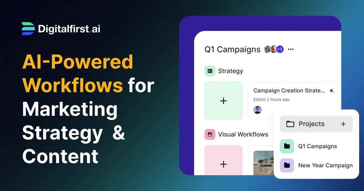 Digital First AI homepage screenshot — Let AI Agents build & execute personalized marketing strateg