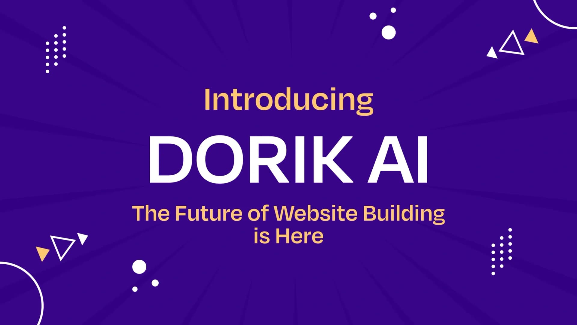 Dorik AI homepage screenshot — Generates stunning websites with optimized SEO content.