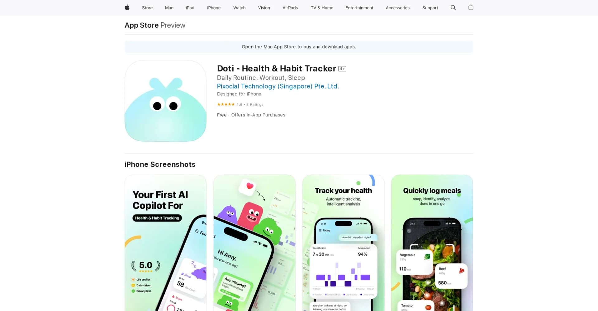 Doti - Health & Habit Tracker homepage screenshot — Your ultimate companion for holistic wellness and self-impro
