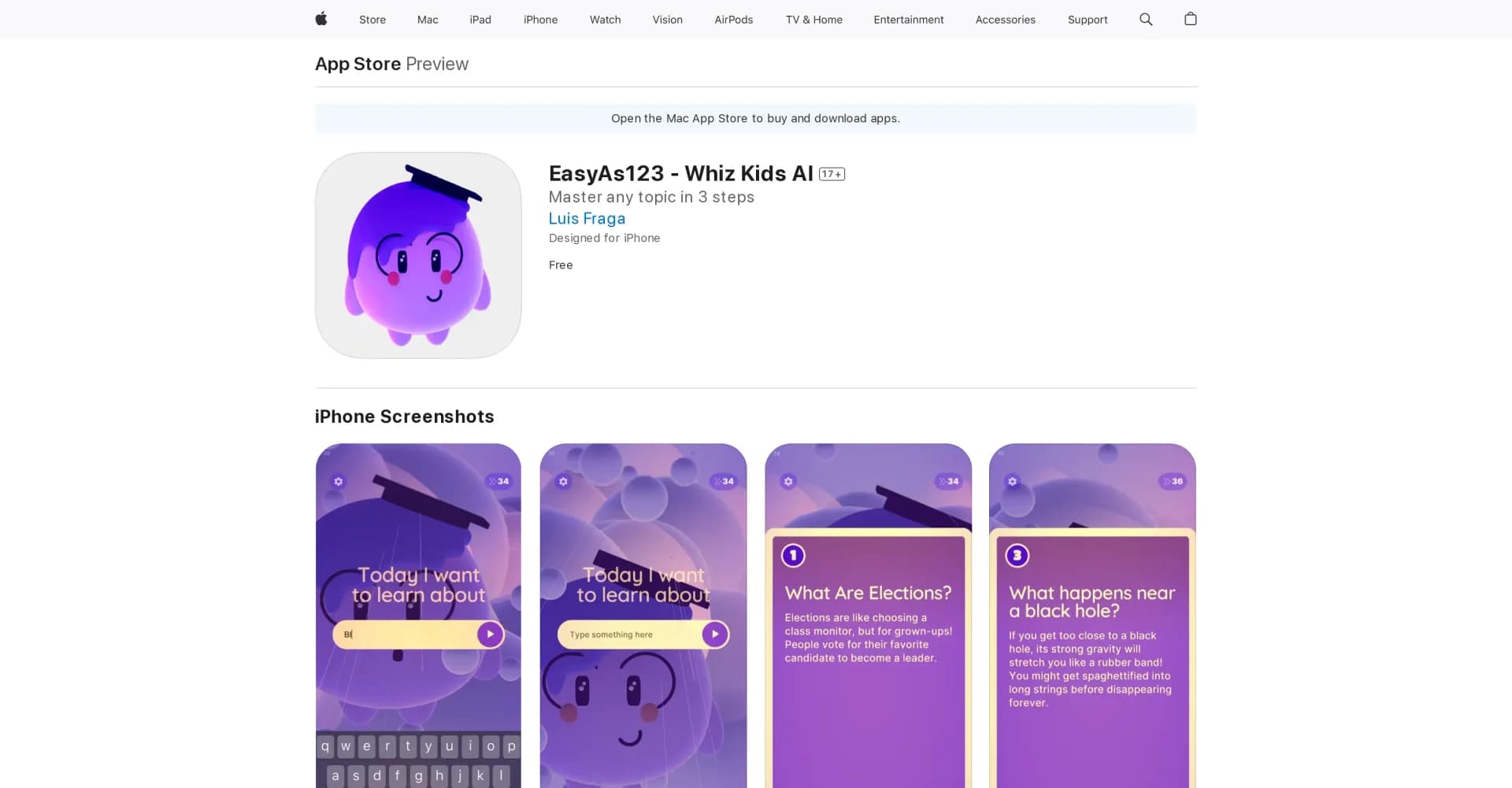 EasyAs123 homepage screenshot — Master any topic in 3 simple steps.