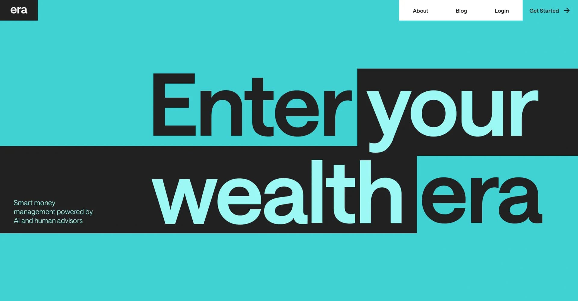 Era homepage screenshot — AI-powered personal finance management for smarter wealth gr