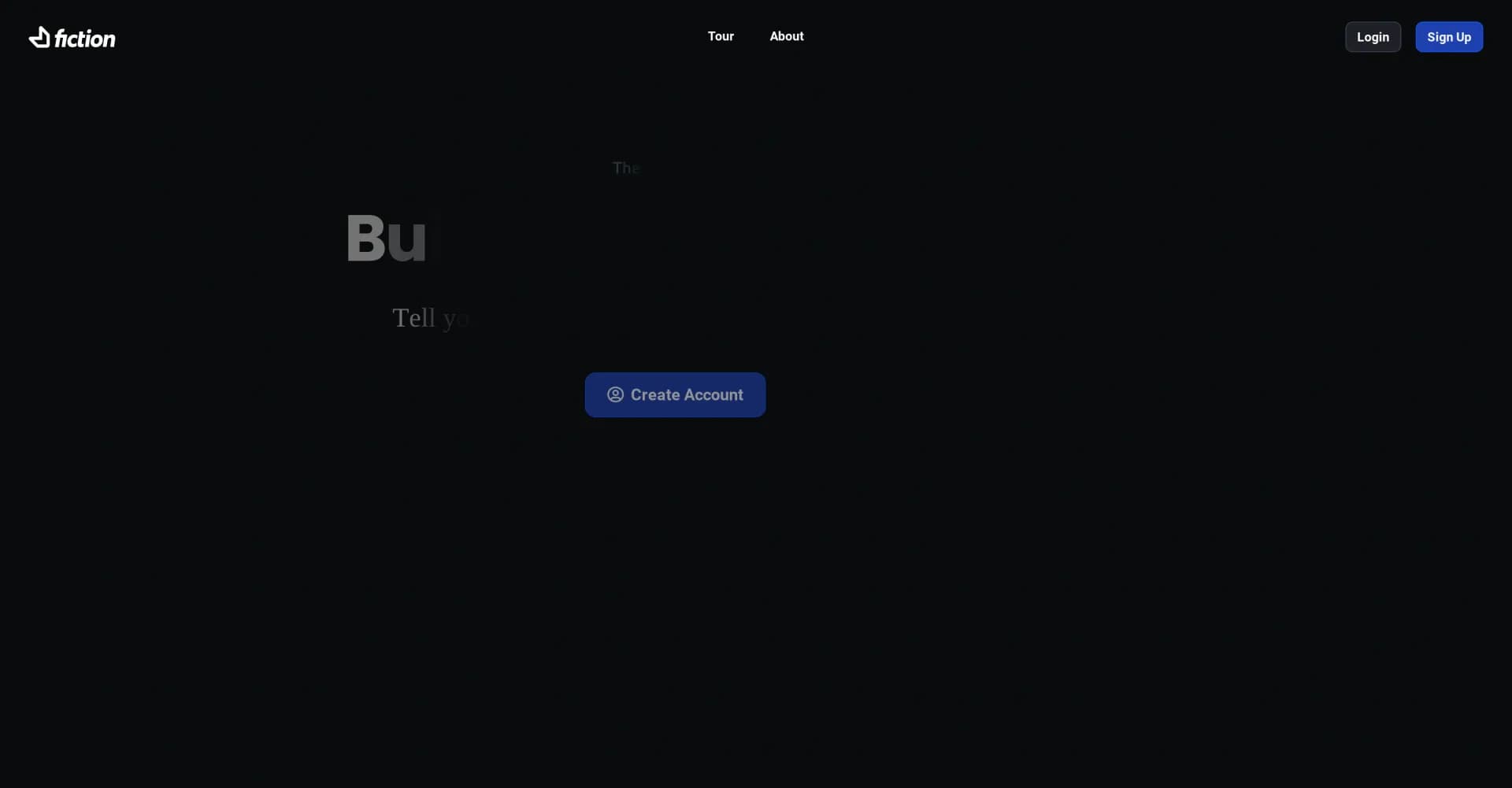 Fiction homepage screenshot — AI-powered personal branding, simplified.