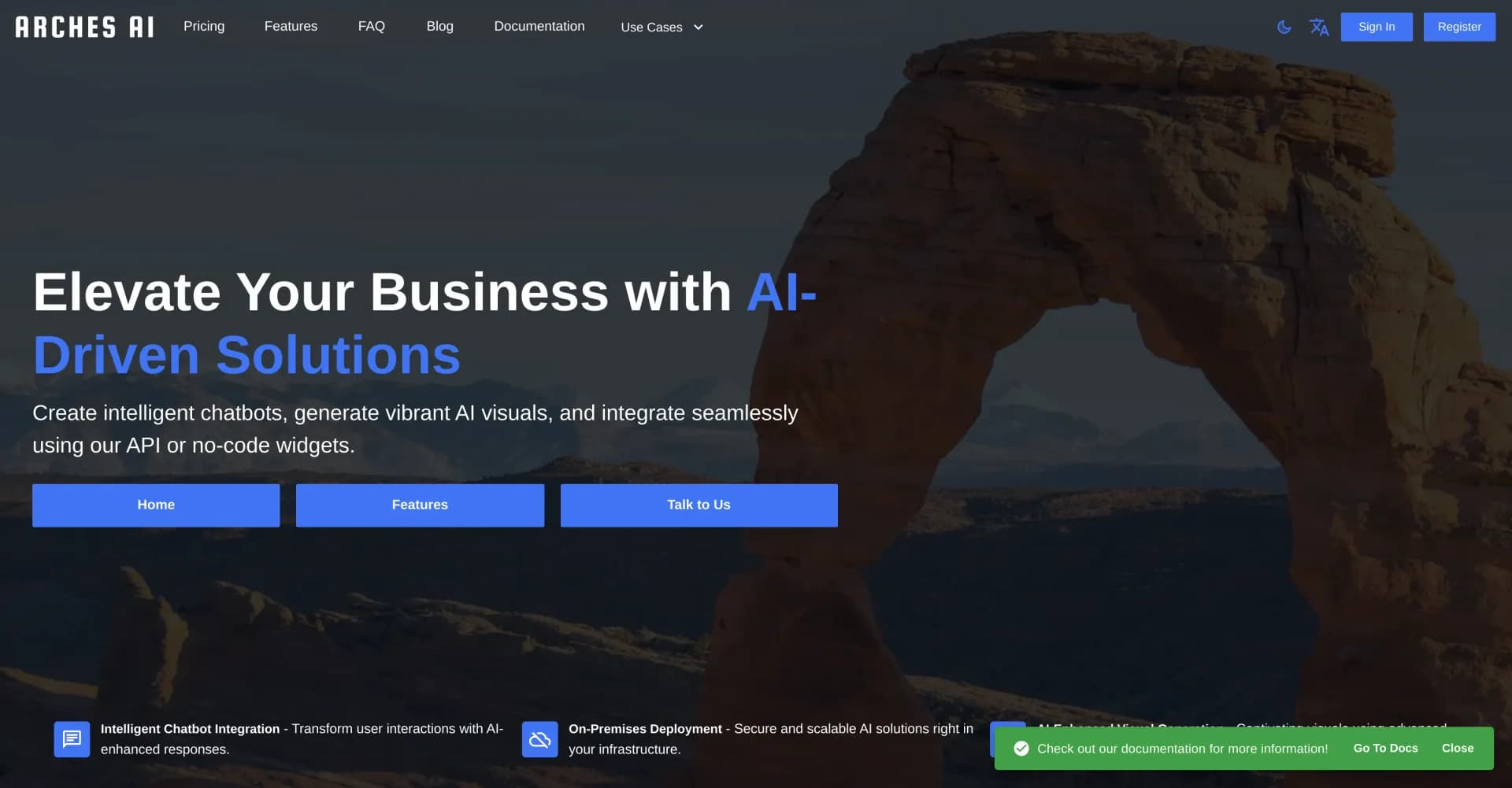 Filechat homepage screenshot — Chat with your PDFs using AI