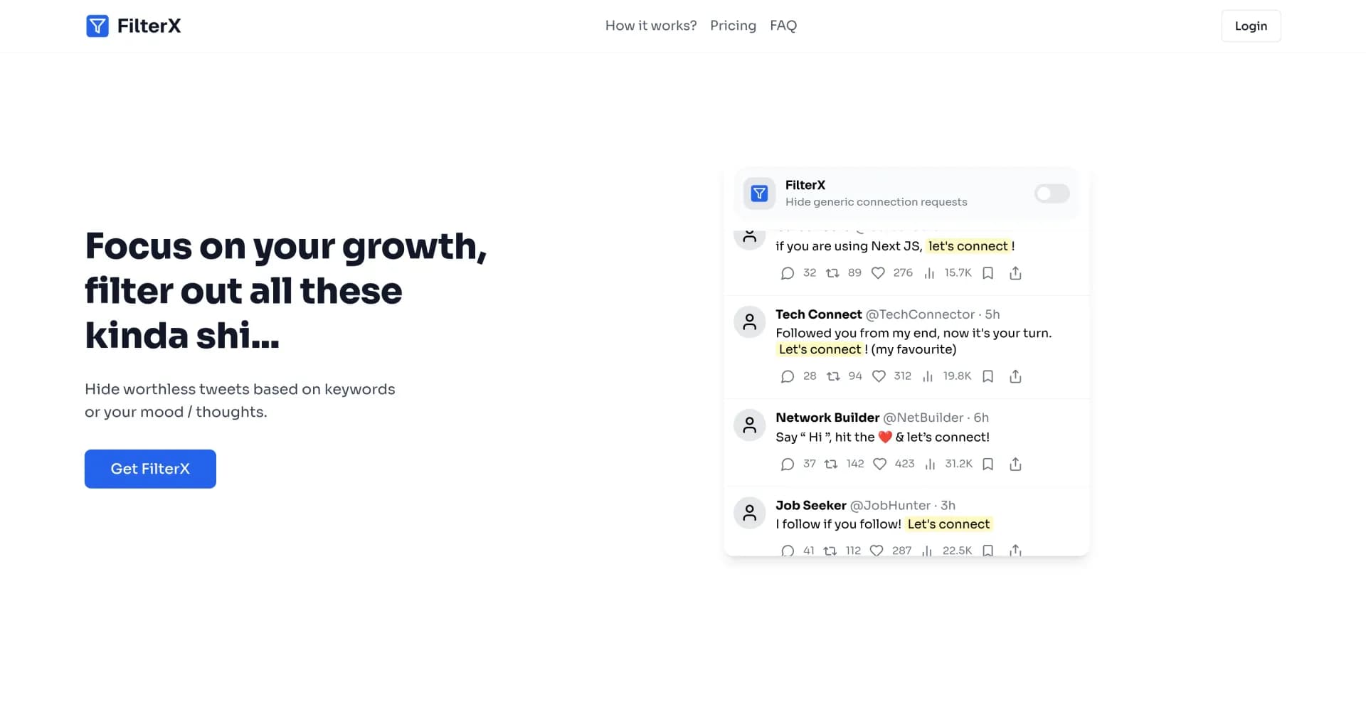 FilterX homepage screenshot — AI-powered innovation at your fingertips.