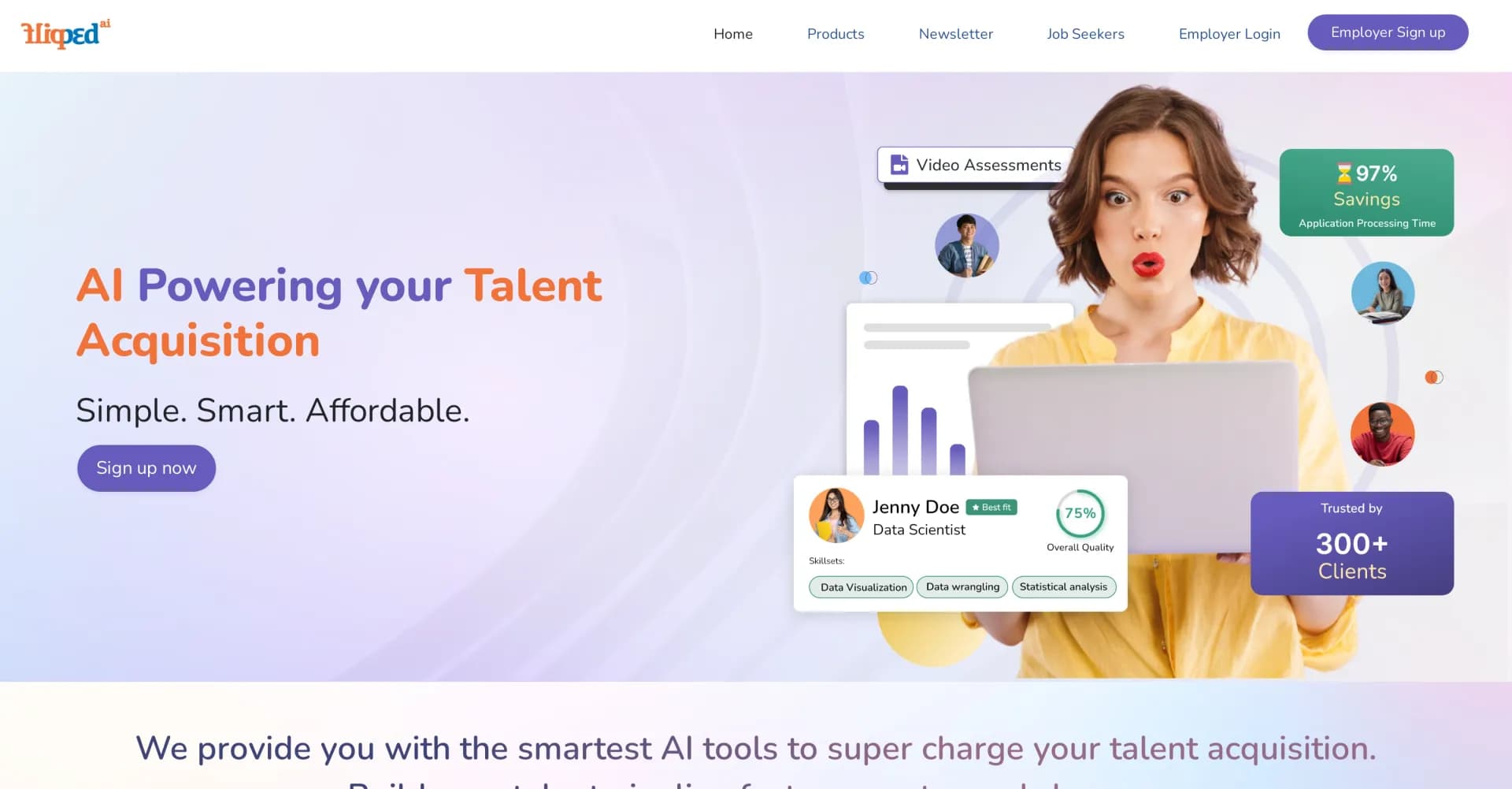 Flipped homepage screenshot — AI-powered recruiter to find top talent faster