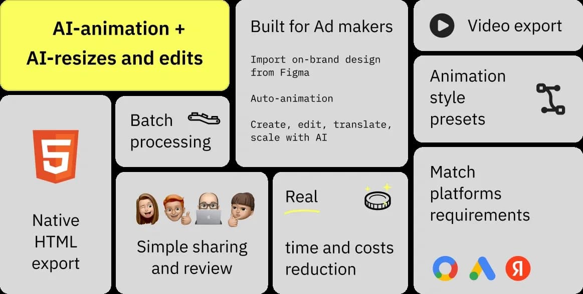Foldwrap homepage screenshot — Create animated banner ads instantly with AI