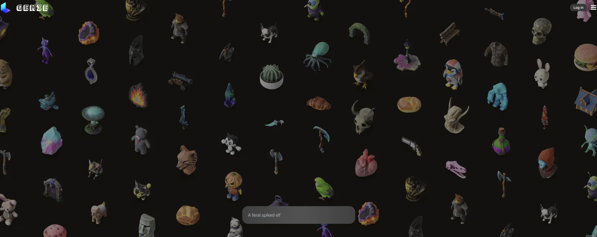 Genie by Lumalabs homepage screenshot — Generate 3D models with AI