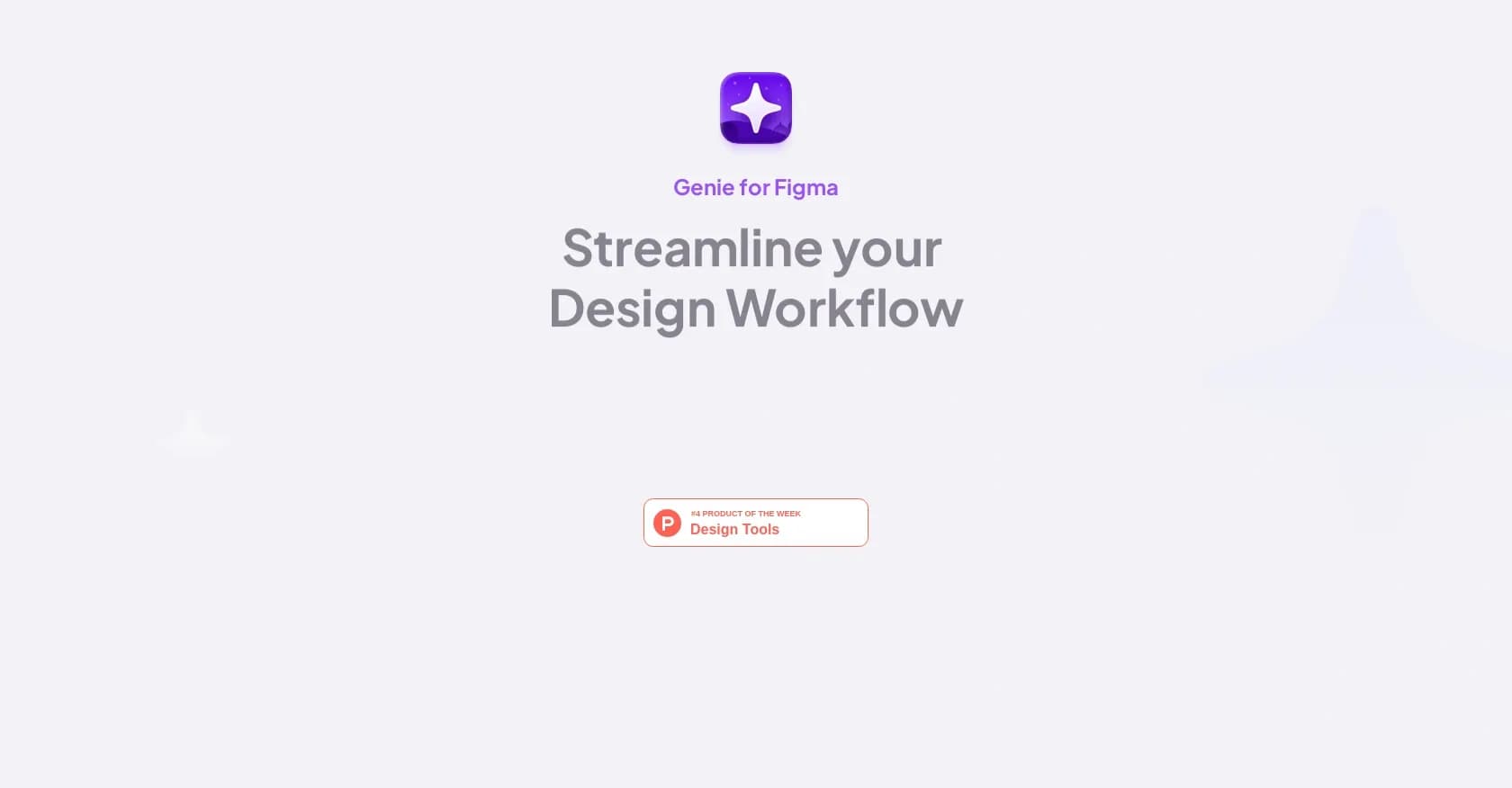 Genie homepage screenshot — AI-powered content creation for Figma designs.