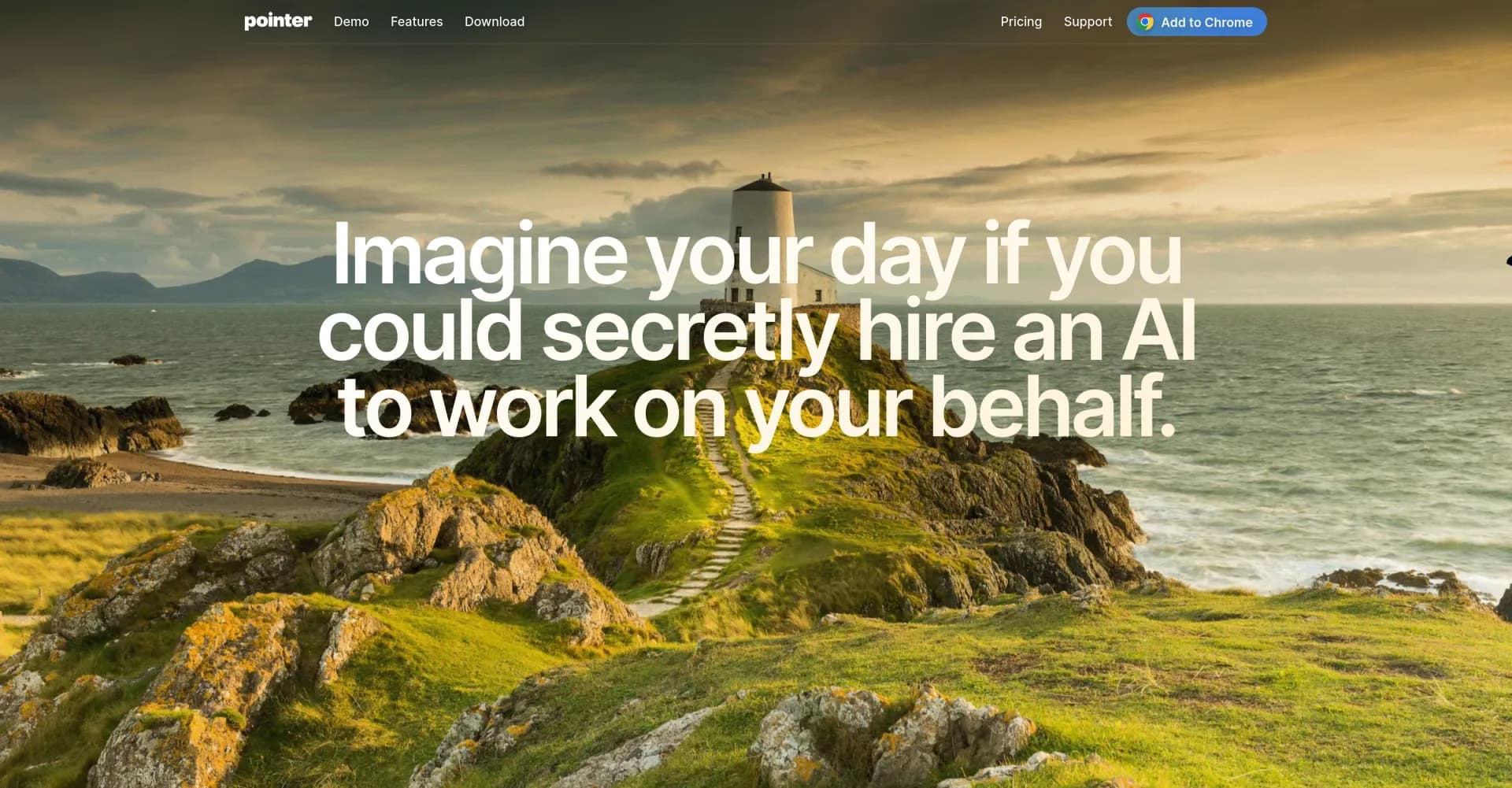 Pointer homepage screenshot — AI agent for seamless Google Docs editing